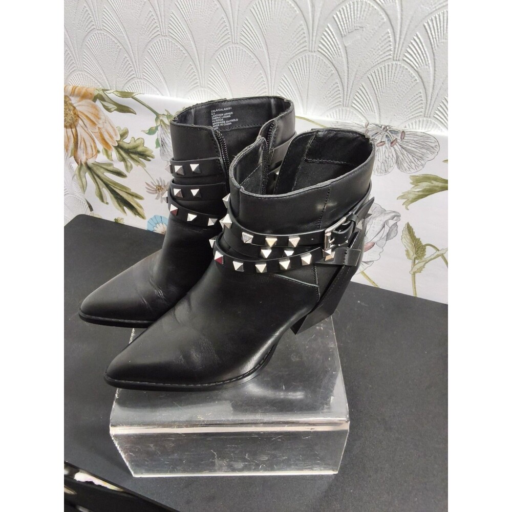 Steve Madden Cala Black Ankle Booties Size 6.5